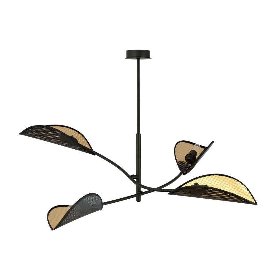 Viseći luster LOTUS 4xE14/10W/230V crna/zlatna