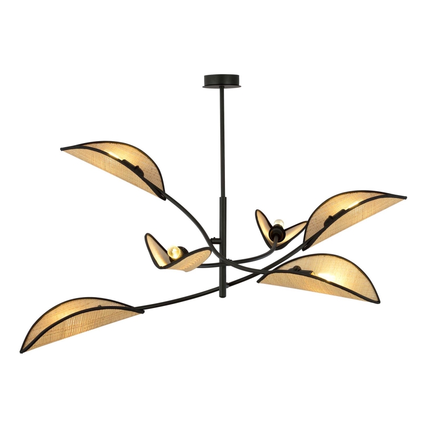 Viseći luster LOTUS 6xE14/10W/230V crna/bež