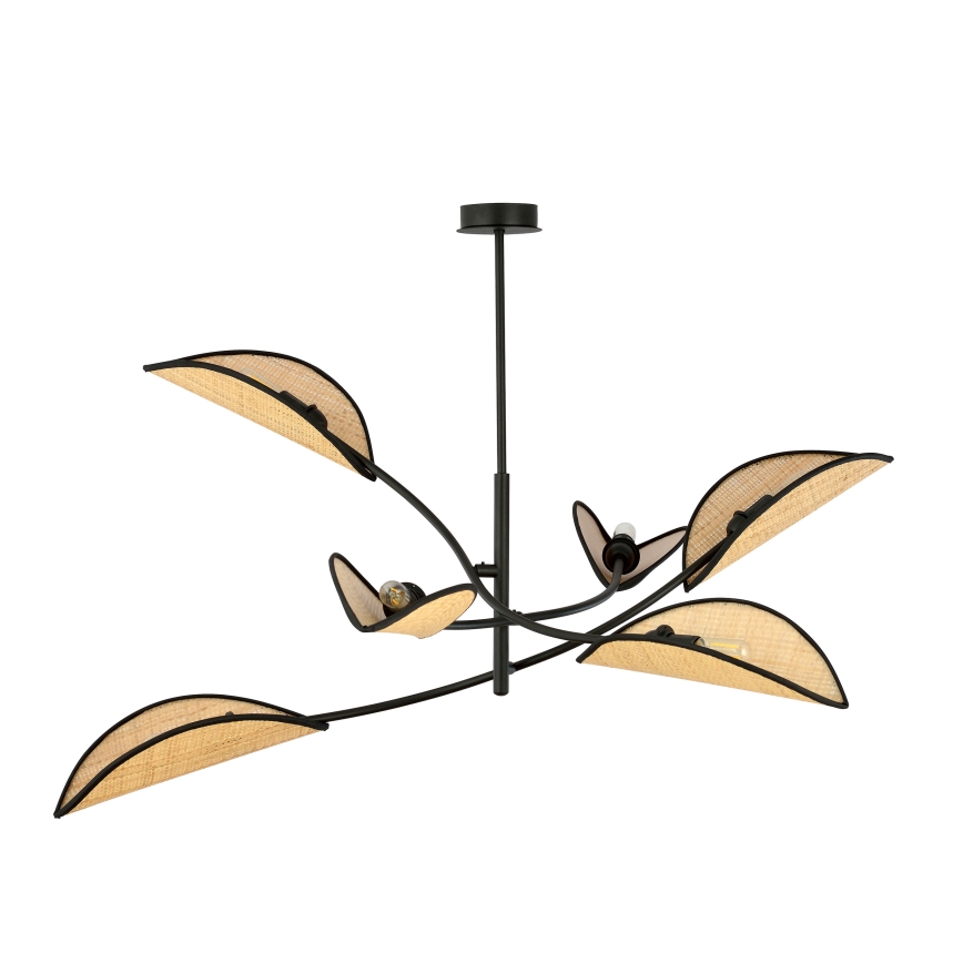 Viseći luster LOTUS 6xE14/10W/230V crna/bež