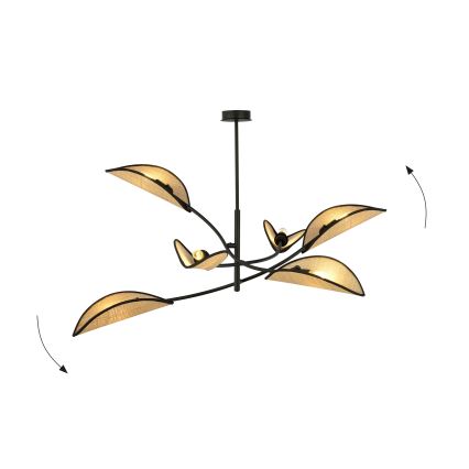 Viseći luster LOTUS 6xE14/10W/230V crna/bež