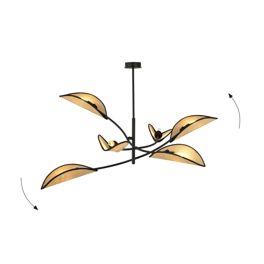 Viseći luster LOTUS 6xE14/10W/230V crna/bež