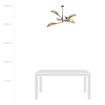 Viseći luster LOTUS 6xE14/10W/230V crna/bež