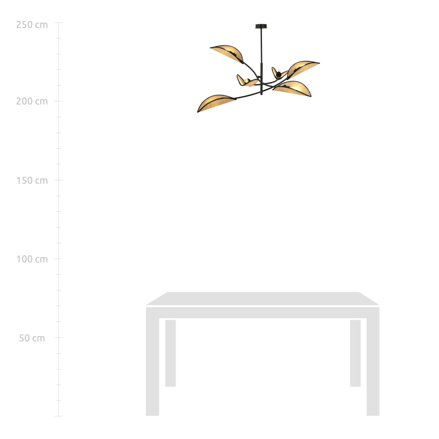 Viseći luster LOTUS 6xE14/10W/230V crna/bež