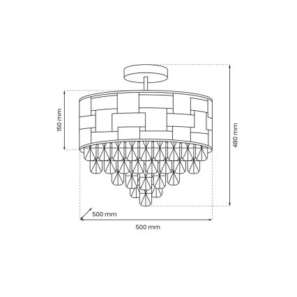 Viseći luster LUXURIA 9xE14/40W/230V zlatna