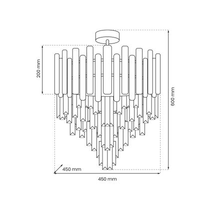 Viseći luster MADISON 9xE14/40W/230V mat krom