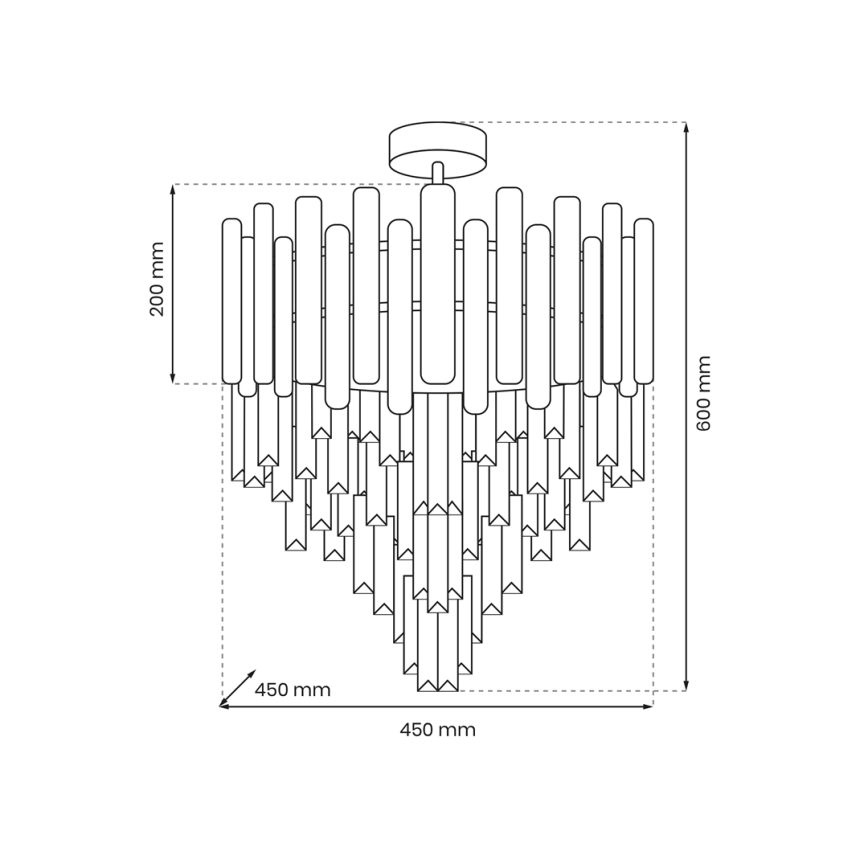 Viseći luster MADISON 9xE14/40W/230V zlatna