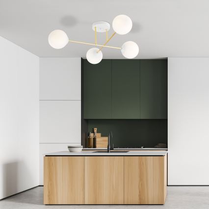 Viseći luster MAGNUM 4xE14/10W/230V bijela/zlatna