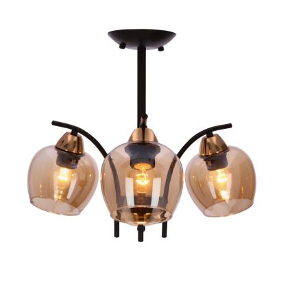 Viseći luster MERRA 3xE27/40W/230V crna/bež