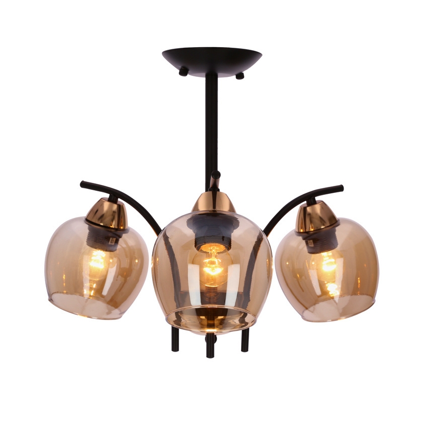 Viseći luster MERRA 3xE27/40W/230V crna/bež