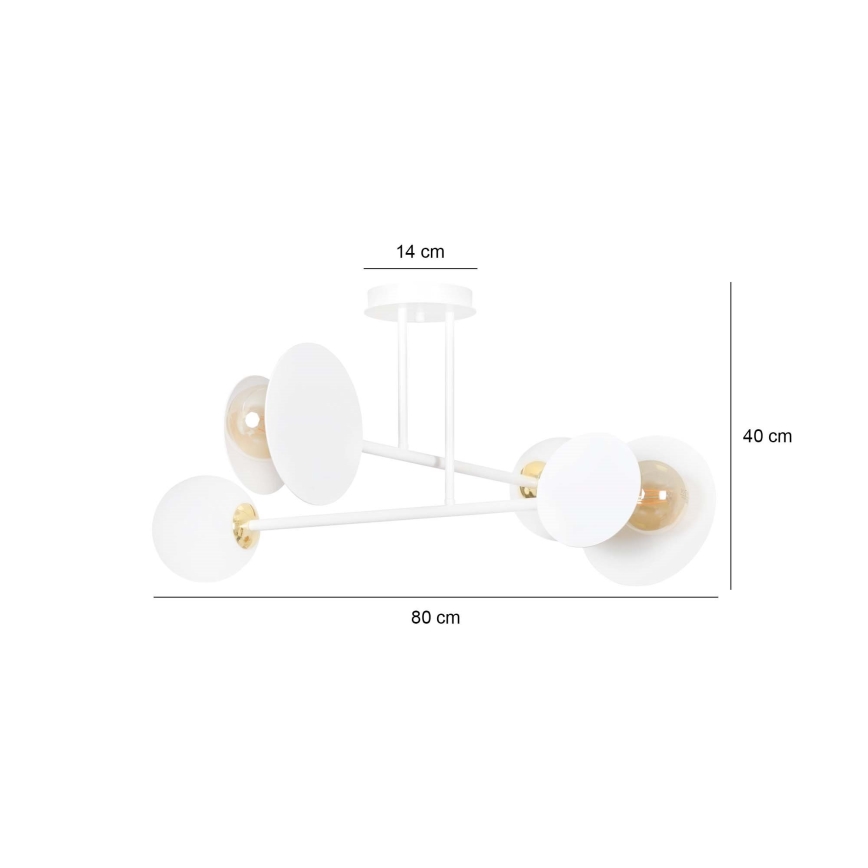 Viseći luster MINERVA 2xE27/15W + 2xE14/10W/230V bijela