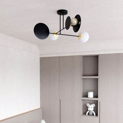 Viseći luster MINERVA 2xE27/15W + 2xE14/10W/230V crna