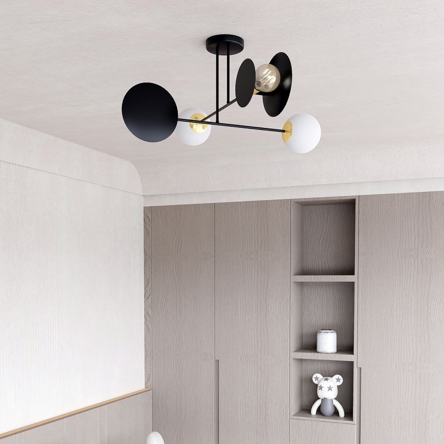 Viseći luster MINERVA 2xE27/15W + 2xE14/10W/230V crna
