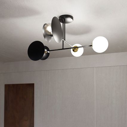 Viseći luster MINERVA 2xE27/15W + 2xE14/10W/230V crna
