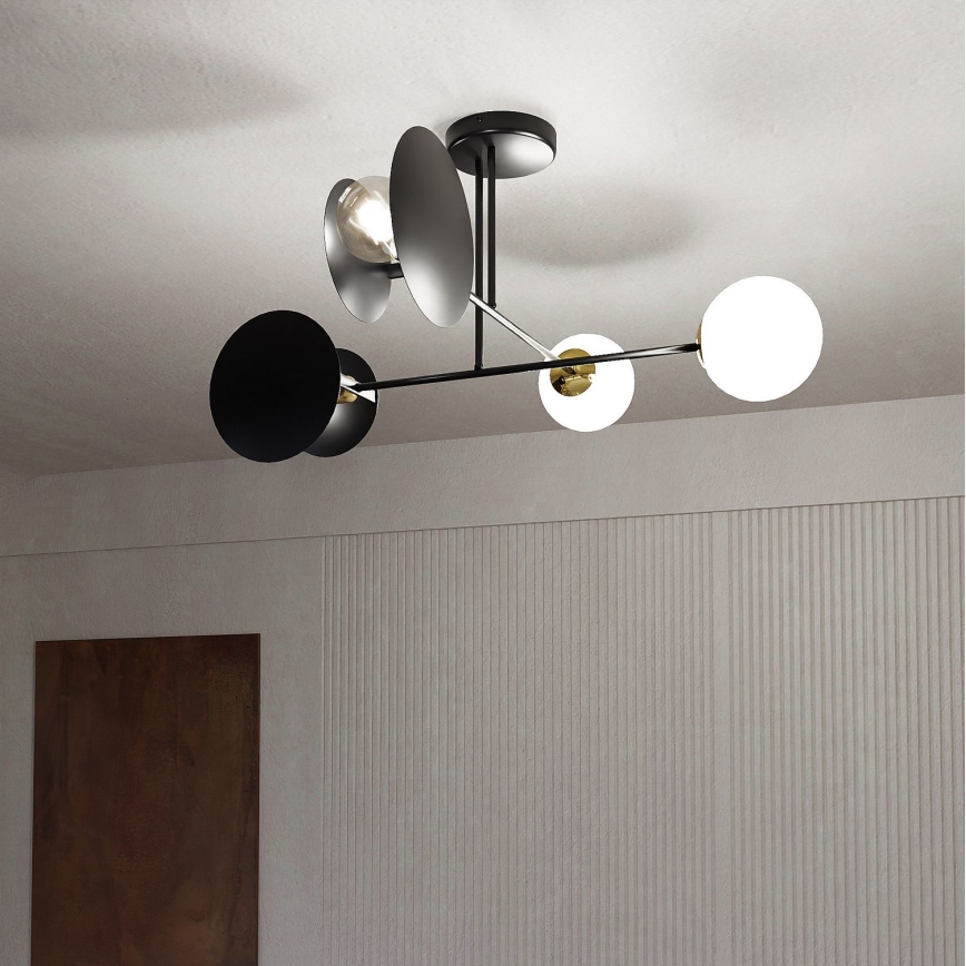 Viseći luster MINERVA 2xE27/15W + 2xE14/10W/230V crna