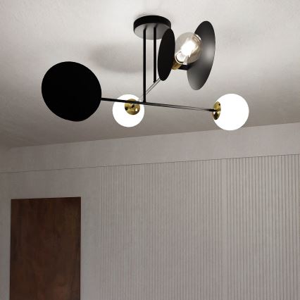 Viseći luster MINERVA 2xE27/15W + 2xE14/10W/230V crna