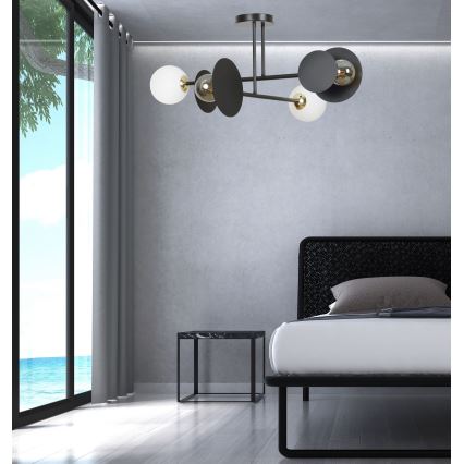 Viseći luster MINERVA 2xE27/15W + 2xE14/10W/230V crna