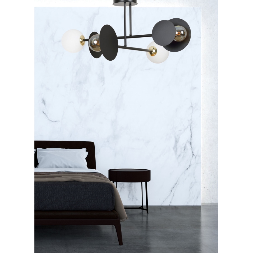 Viseći luster MINERVA 2xE27/15W + 2xE14/10W/230V crna