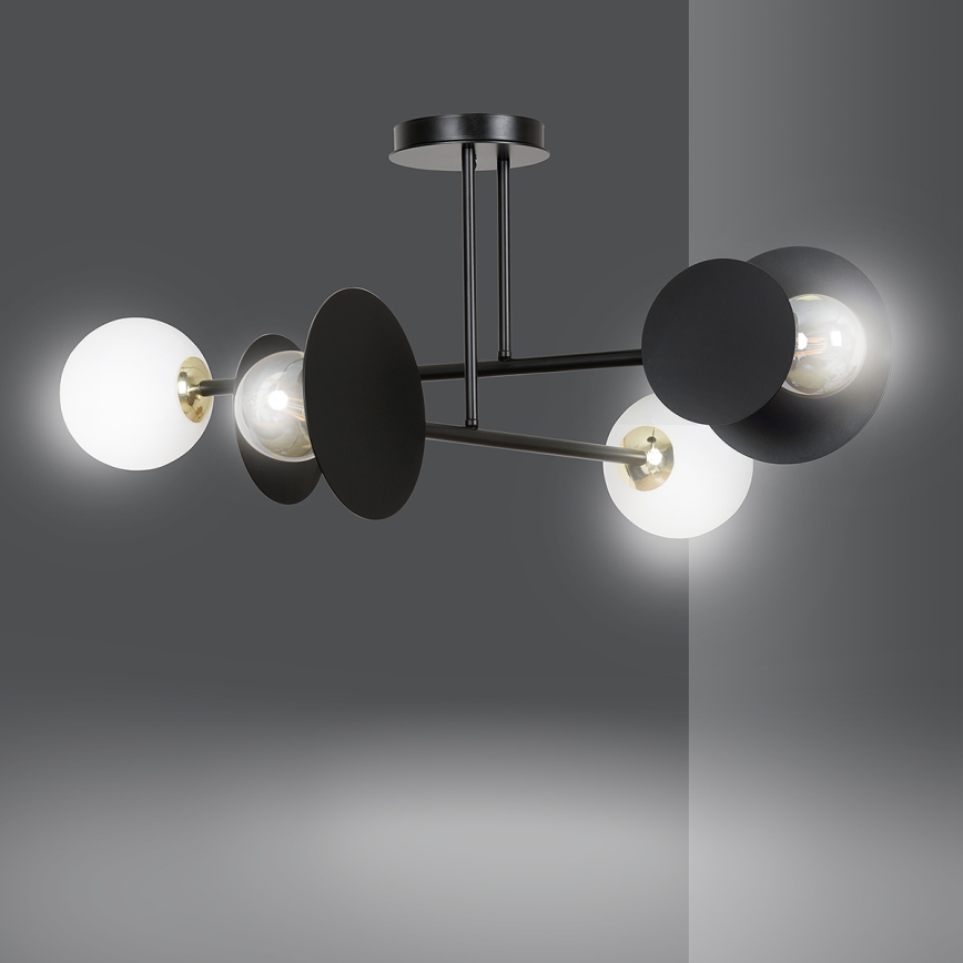 Viseći luster MINERVA 2xE27/15W + 2xE14/10W/230V crna