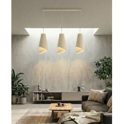 Viseći luster MODA na sajli 3xE27/15W/230V bež/ratan