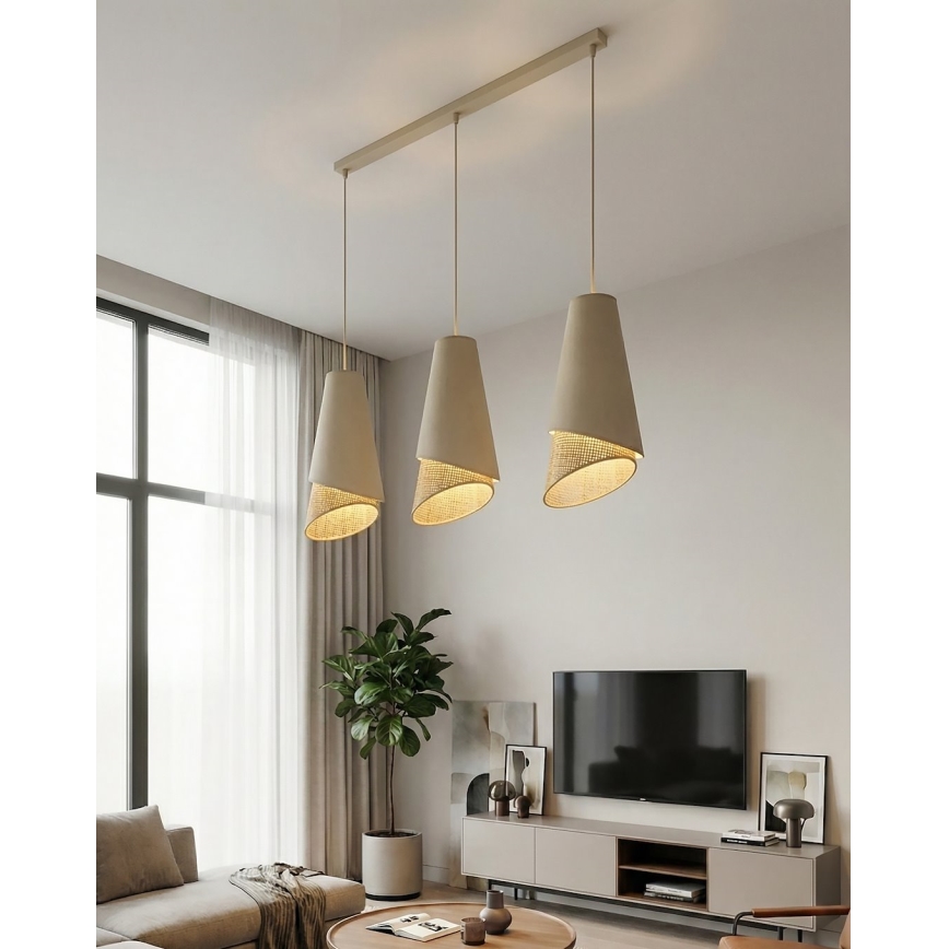 Viseći luster MODA na sajli 3xE27/15W/230V bež/ratan