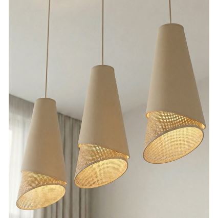 Viseći luster MODA na sajli 3xE27/15W/230V bež/ratan