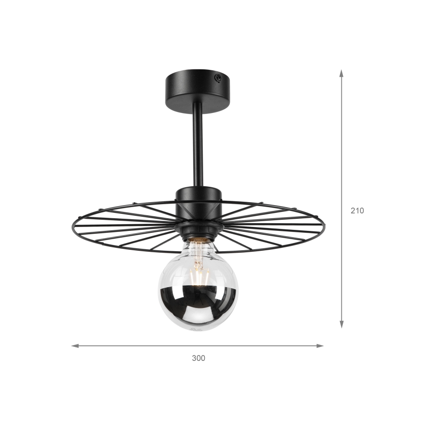 Viseći luster MONTANA 1xE27/15W/230V pr. 30 cm crna