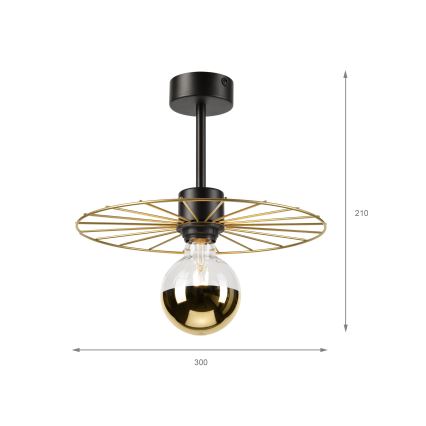 Viseći luster MONTANA 1xE27/15W/230V pr. 30 cm zlatna/crna