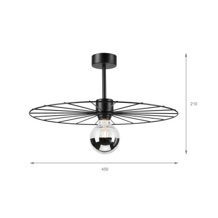 Viseći luster MONTANA 1xE27/15W/230V pr. 45 cm crna