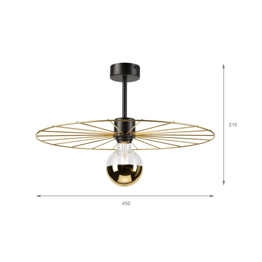 Viseći luster MONTANA 1xE27/15W/230V pr. 45 cm zlatna/crna