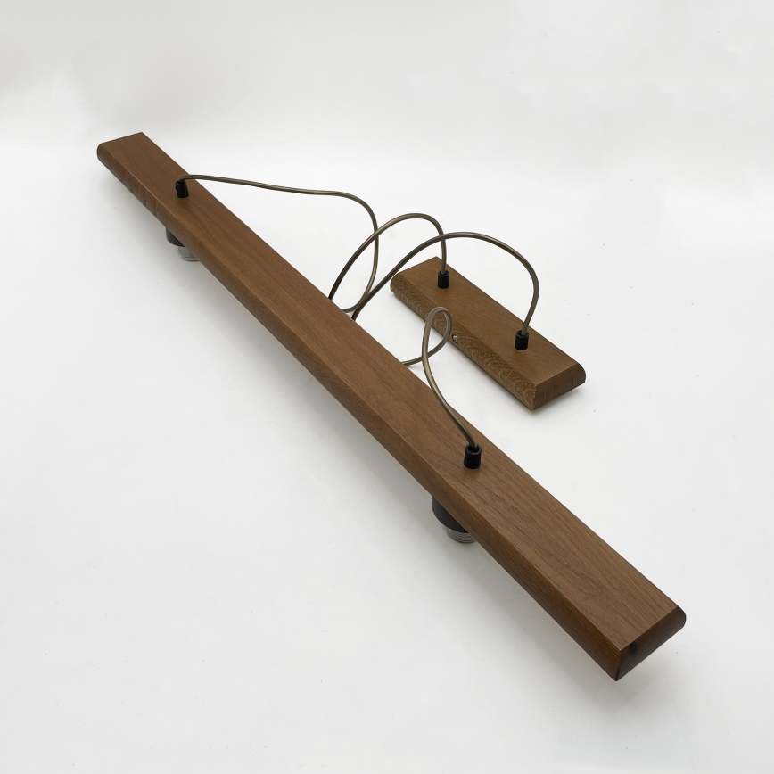 Viseći luster na kabelu AIDA, 2xE27/15W/230V, Ø 35 cm, hrast/rafija