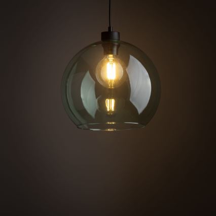 Viseći luster na kabelu CUBUS 1xE27/15W/230V crna/zadimljena zelena