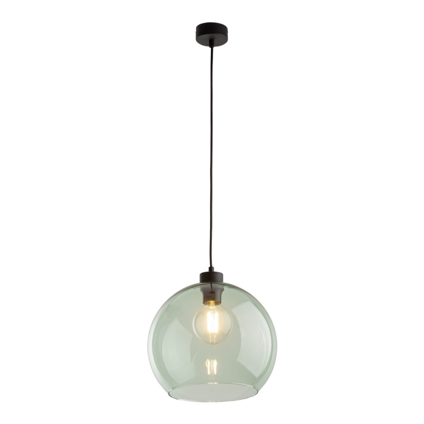 Viseći luster na kabelu CUBUS 1xE27/15W/230V crna/zadimljena zelena
