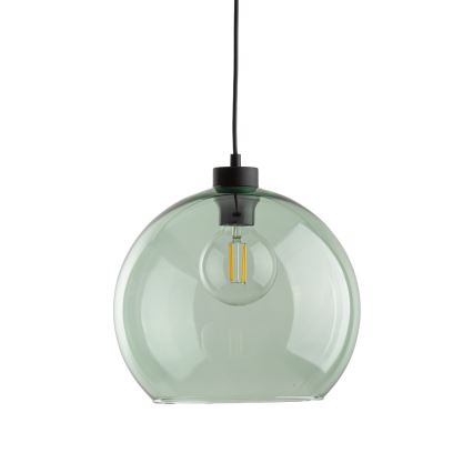 Viseći luster na kabelu CUBUS 1xE27/15W/230V crna/zadimljena zelena