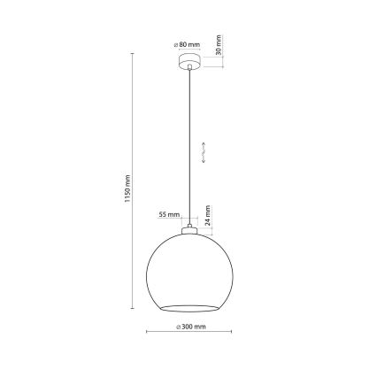 Viseći luster na kabelu CUBUS 1xE27/15W/230V crna/zadimljena zelena