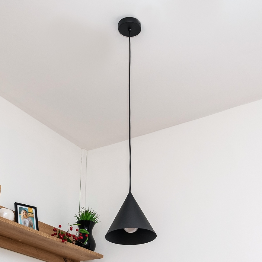 Viseći luster na kabelu ETNA II 1xE27/15W/230V, promjer 18,5 cm, crne boje