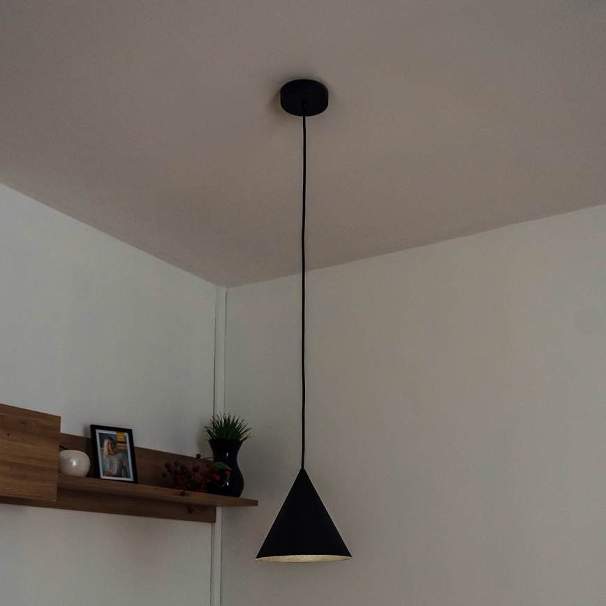Viseći luster na kabelu ETNA II 1xE27/15W/230V, promjer 18,5 cm, crne boje