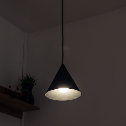 Viseći luster na kabelu ETNA II 1xE27/15W/230V, promjer 18,5 cm, crne boje