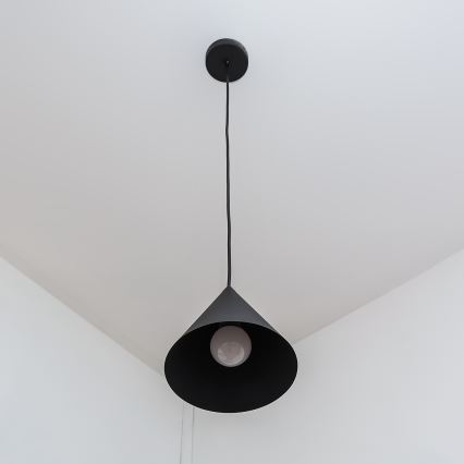 Viseći luster na kabelu ETNA II 1xE27/15W/230V, promjer 18,5 cm, crne boje