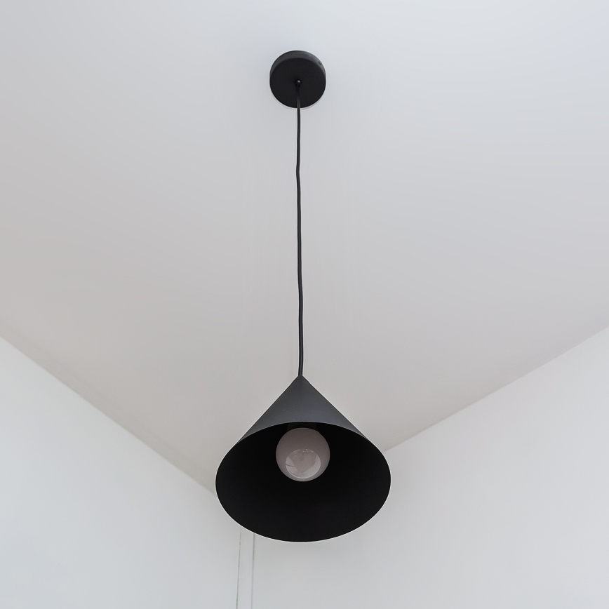 Viseći luster na kabelu ETNA II 1xE27/15W/230V, promjer 18,5 cm, crne boje