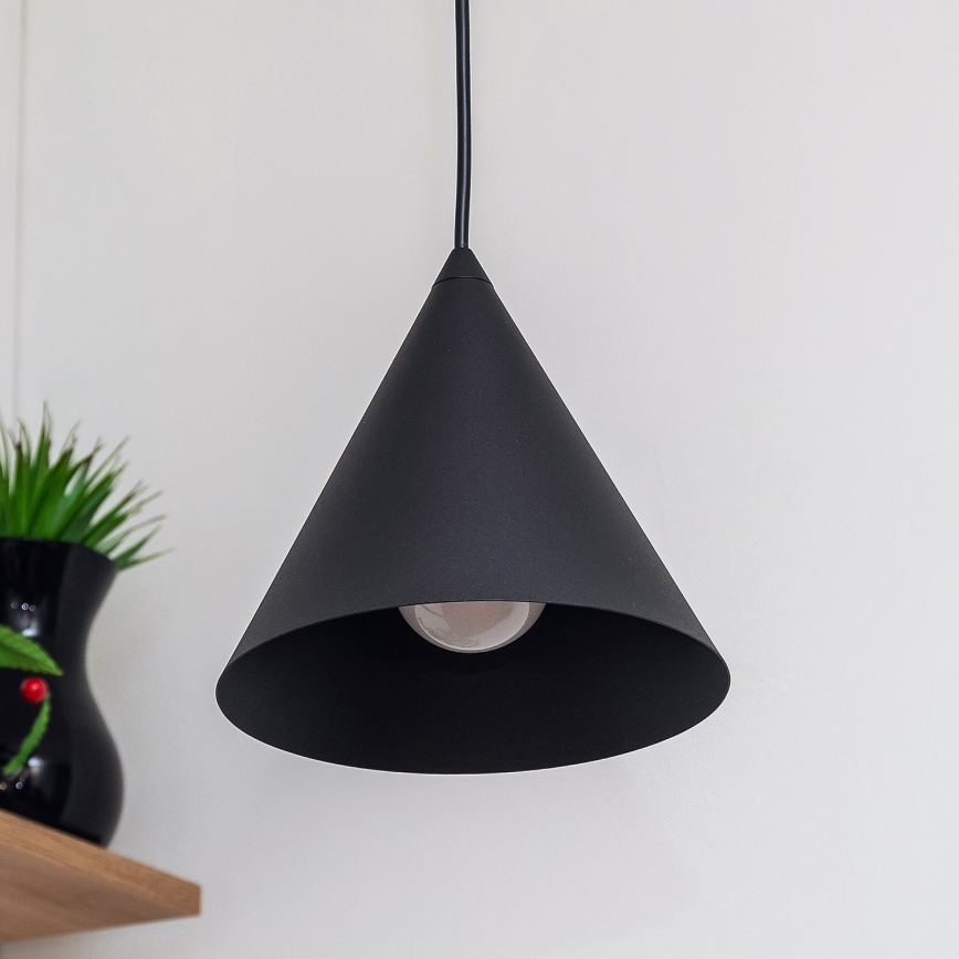 Viseći luster na kabelu ETNA II 1xE27/15W/230V, promjer 18,5 cm, crne boje
