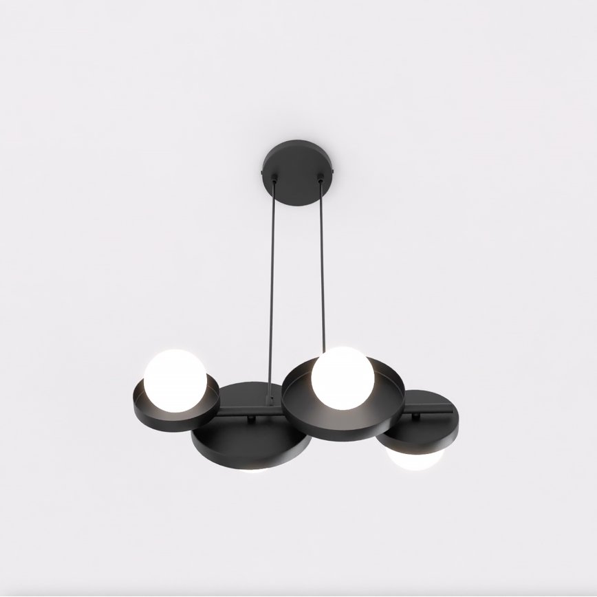 Viseći luster na kabelu MODEL 4xG9/8W/230V, crni