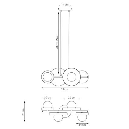 Viseći luster na kabelu MODEL 4xG9/8W/230V, crni