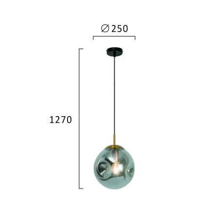 Viseći luster na kabelu OSCAR 1xE27/40W/230V dimljeno-crna