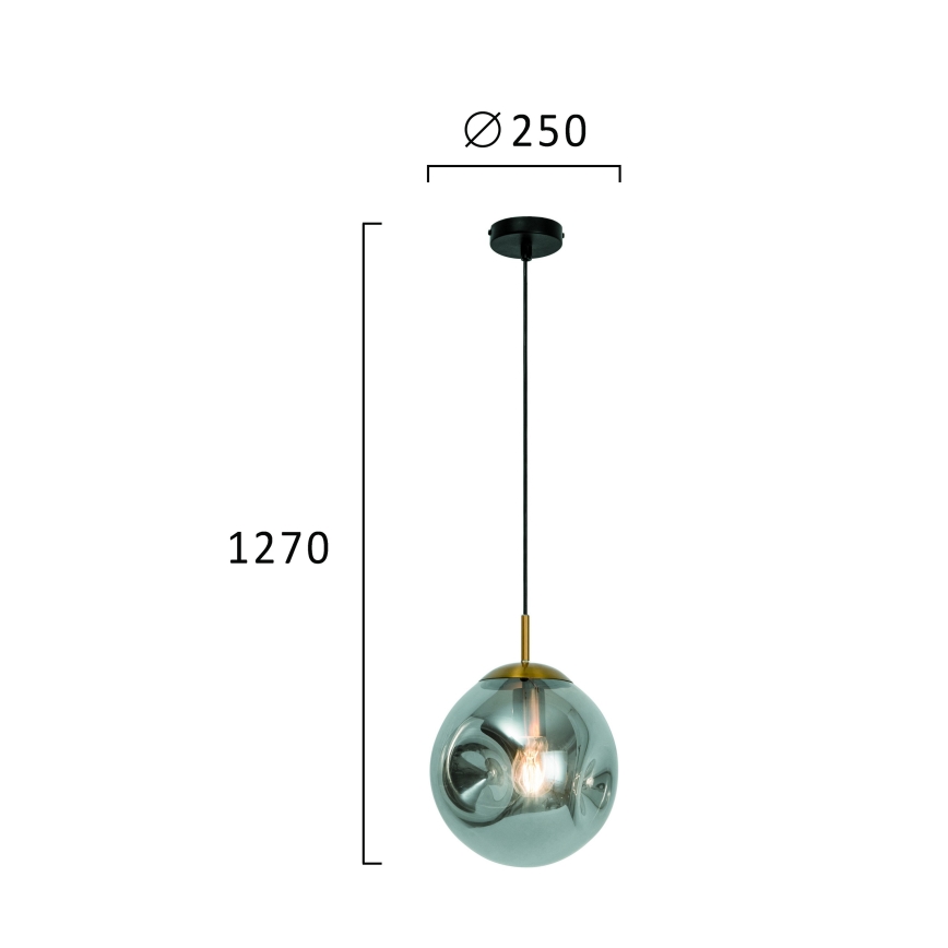 Viseći luster na kabelu OSCAR 1xE27/40W/230V dimljeno-crna
