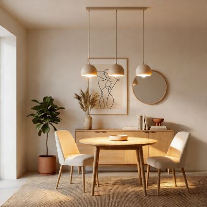 Viseći luster na kabelu SOOL 3xE27/15W/230V bež