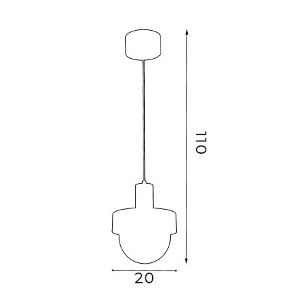 Viseći luster na kablu CANAN 1xE27/15W/230V, promjer 20 cm, bež