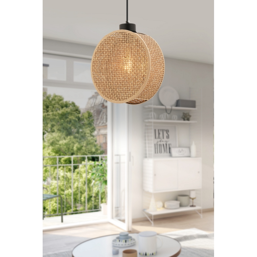 Viseći luster na kablu DRUM 1xE27/60W/230V smeđa