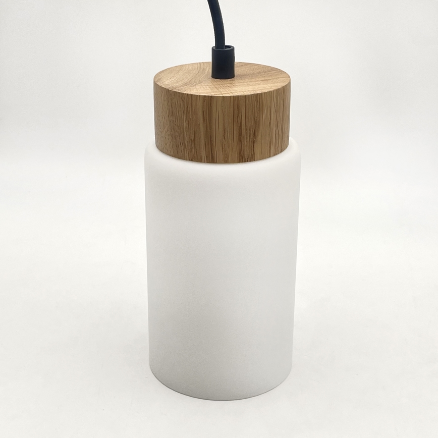 Viseći luster na kablu MARKUS 4xE27/15W/230V crna/hrast