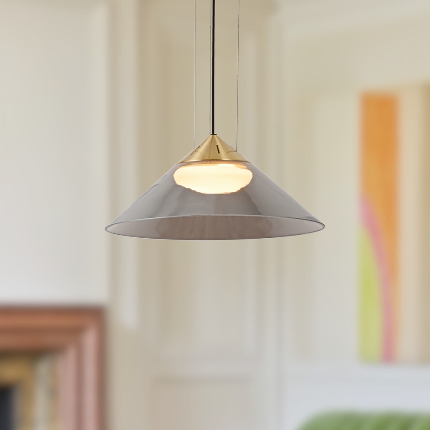 Viseći luster na kablu PRESTO 1xGX53/10W/230V Ø 34 cm zlatna/dimno-siva
