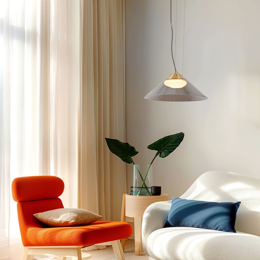 Viseći luster na kablu PRESTO 1xGX53/10W/230V Ø 34 cm zlatna/dimno-siva